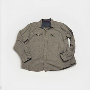 Woolrich XXL Button Down Shirt Gray Brushed Cotton Flannel Feel Long Sleeve